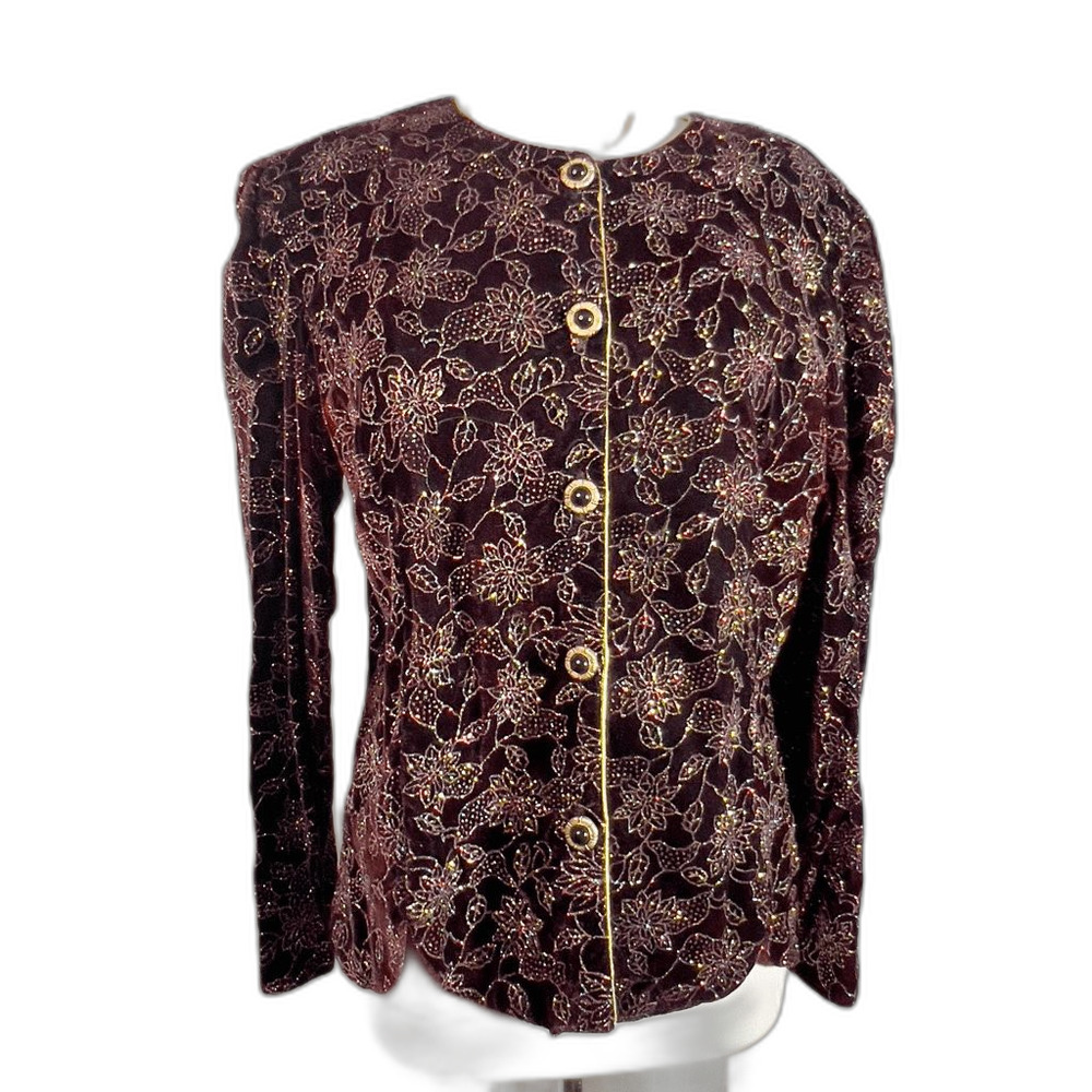 R&K Evening Blazer XL Vintage 80's Romantic Academia Structured Jacket